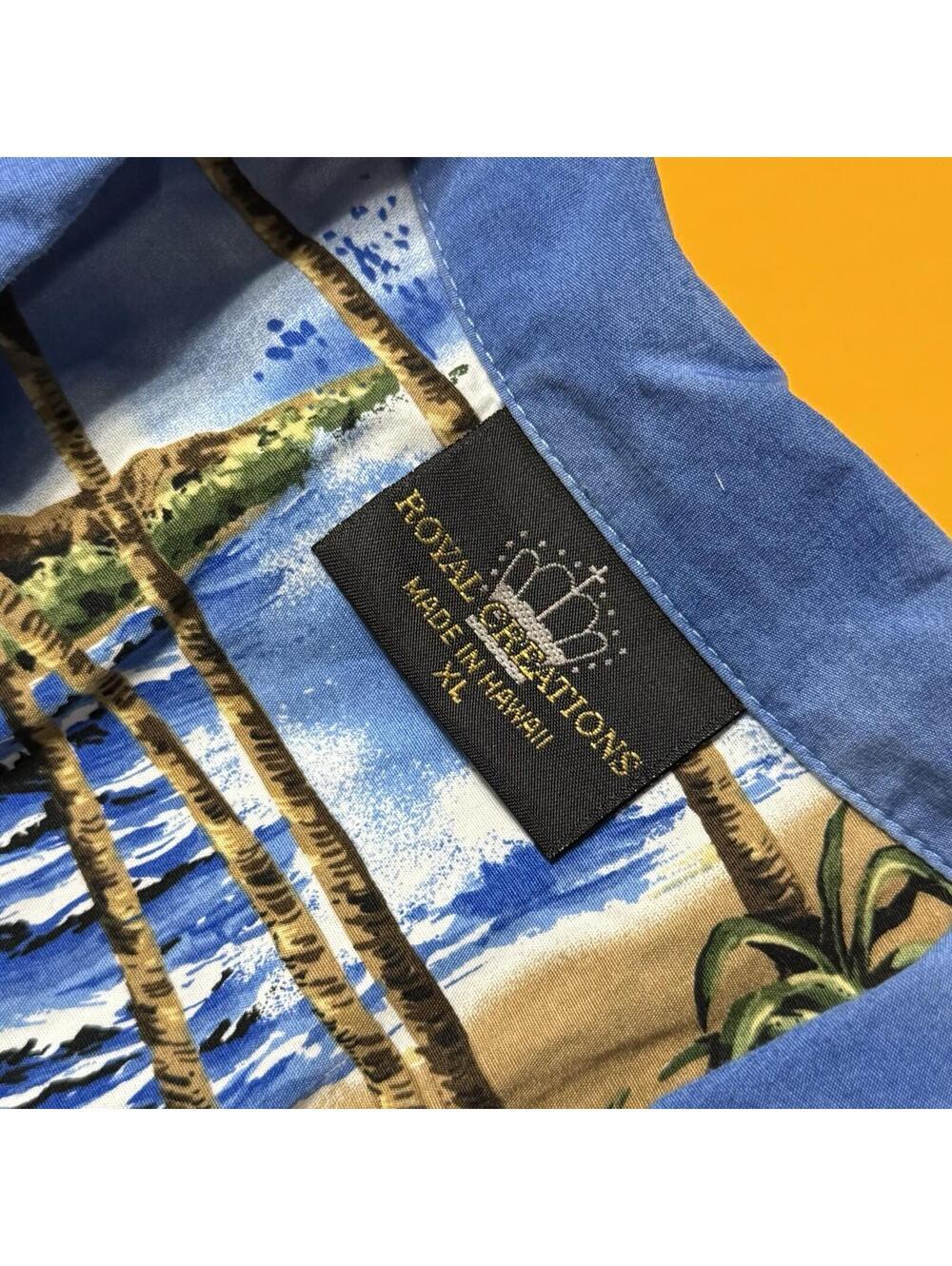 Vintage Royal Creations Hawaiian Woody Wagon Beach Surf Button Shirt Men's XL - Picture 4 of 7